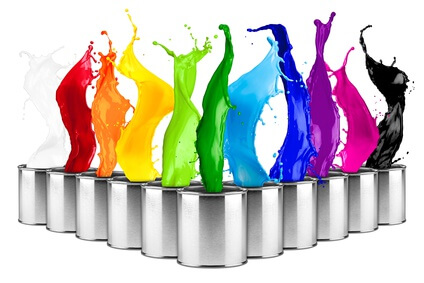 HKF Malerarbeiten: Farbeimer für Farbgestaltung